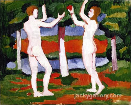 Adam and Eve, August Macke painting
